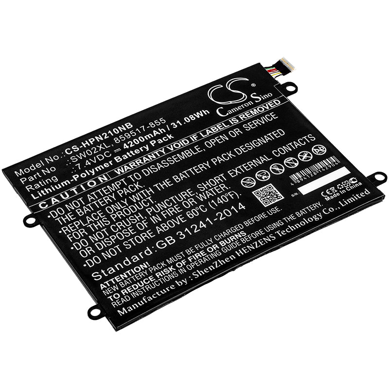 4200mAh Li-Polymer Replacement Battery for HP x2 10-P Series Notebook - 7.4V, 31.08Wh - SW02XL