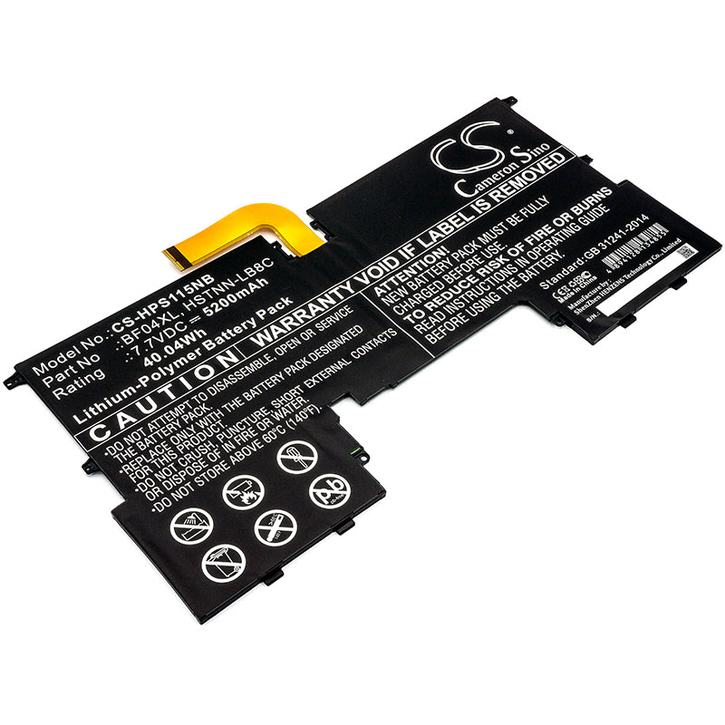 5200mAh Li-Polymer Battery for HP Spectre 13-V & 13-AF Series Laptops - 7.7V 40.04Wh - BF04XL, TPN-C132 Replacement