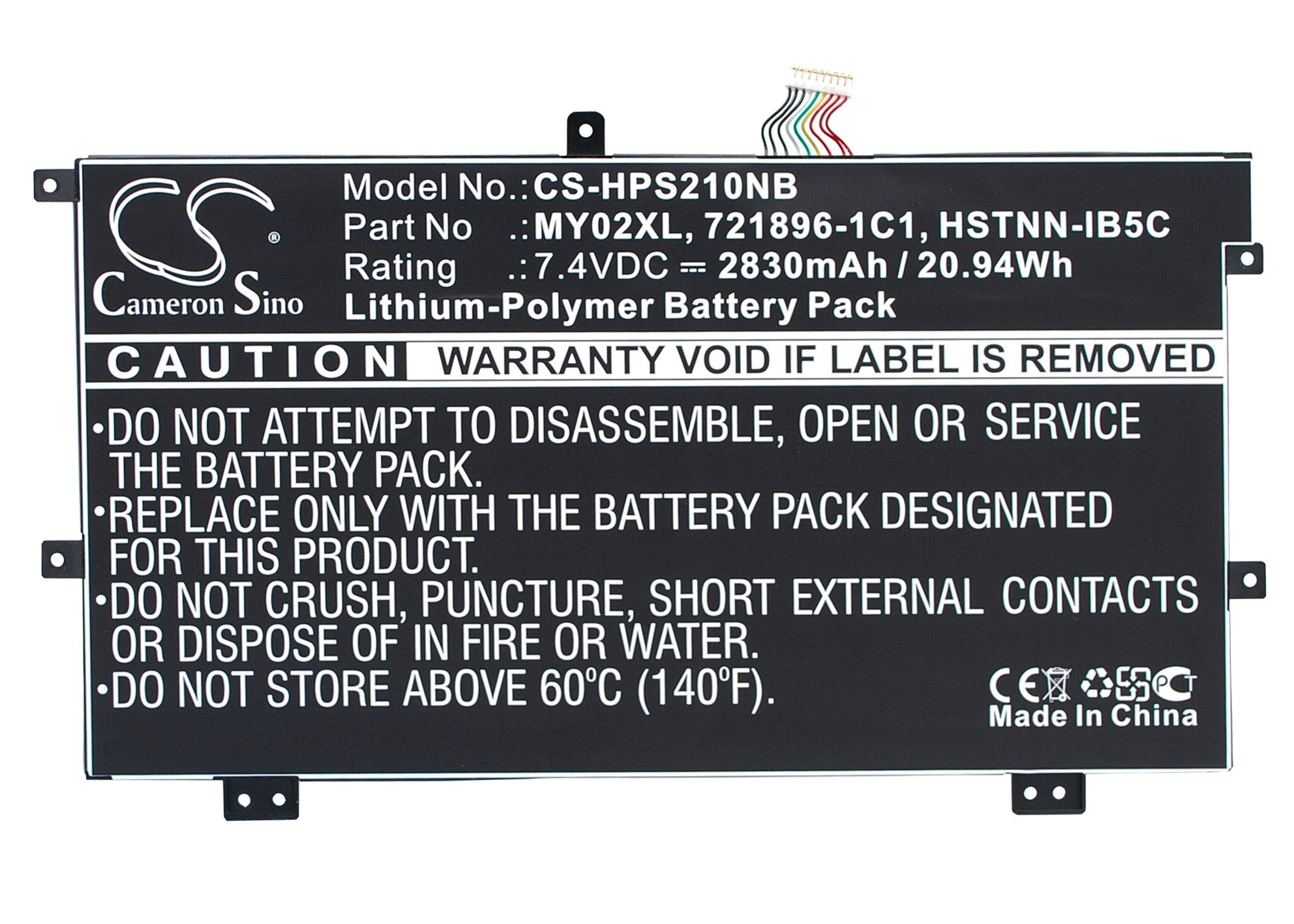 HP Slatebook X2 & Pavilion 11 Battery: 7.4V 2830mAh Laptop Replacement - Li-Polymer 20.94Wh