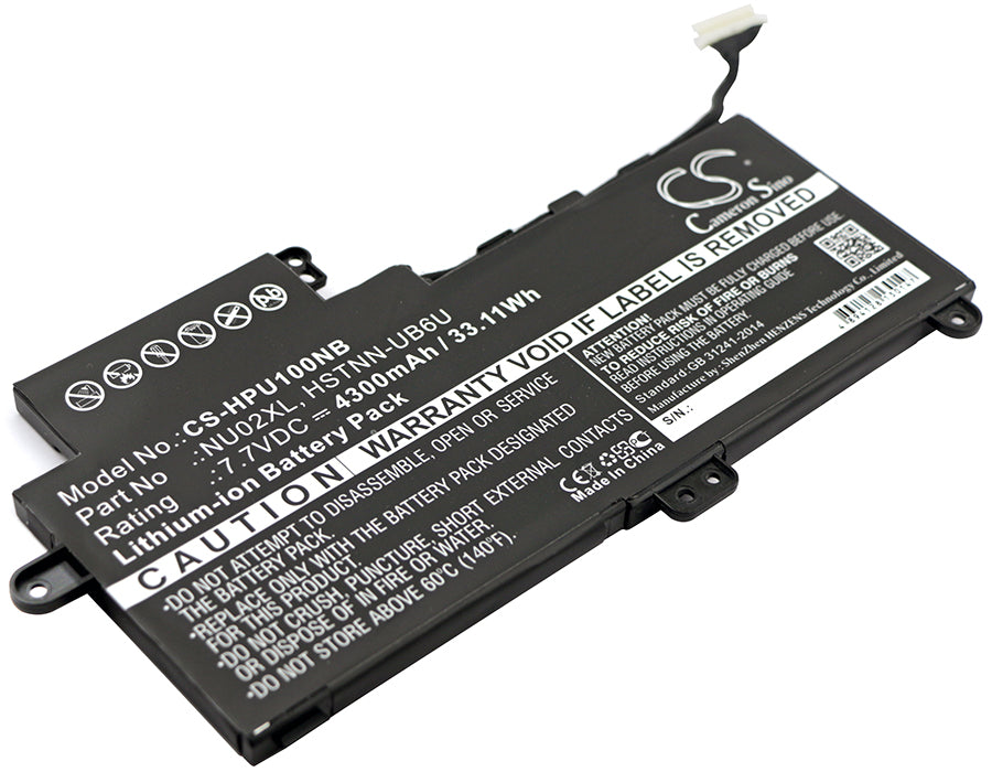 4300mAh Replacement Battery for HP Pavilion M1-U Series - 7.7V 33.11Wh Li-ion Laptop Battery NU02XL