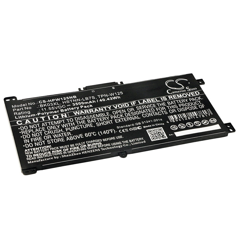 40.43Wh Battery for HP Pavilion X360 14-BA Series: 11.55V 3500mAh Li-Polymer - Laptop Replacement