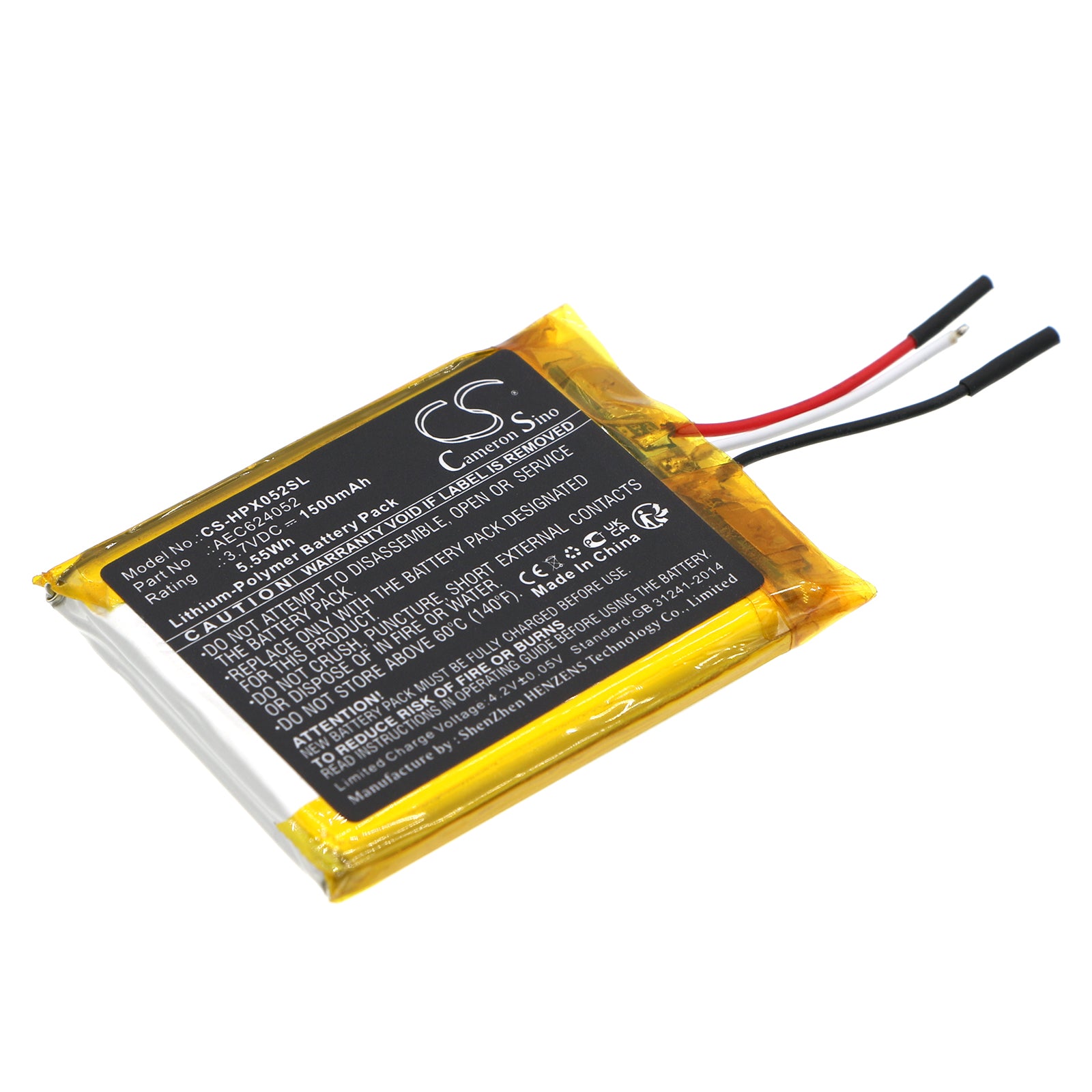 HyperX Cloud Alpha Wireless Headset Battery Replacement - 1500mAh Li-Polymer - AEC624052, 3.7V, 5.55Wh