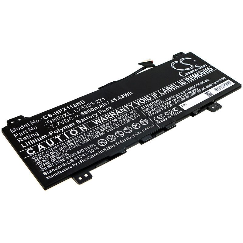 5900mAh Battery for HP 11 G8 EE Chromebook - GH02XL L75253-271 - 7.7V 45.43Wh Replacement Li-Polymer