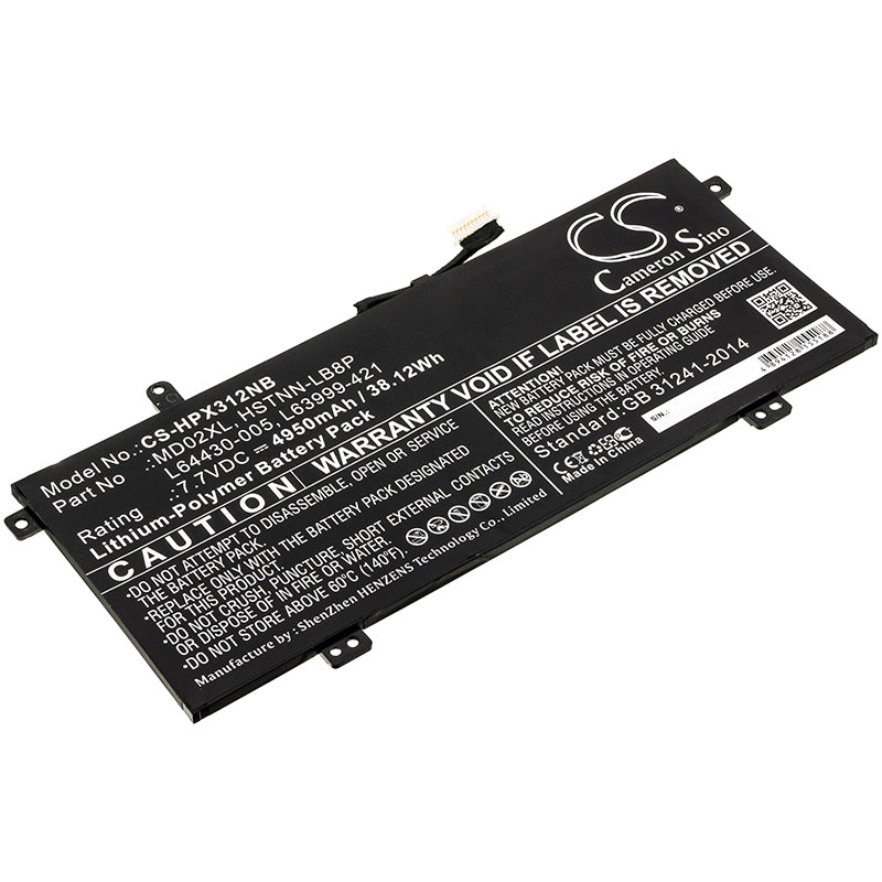 4950mAh Battery for HP Chromebook x360 12B-CA - 7.7V 38Wh Li-Polymer Replacement, Laptop Power Solution