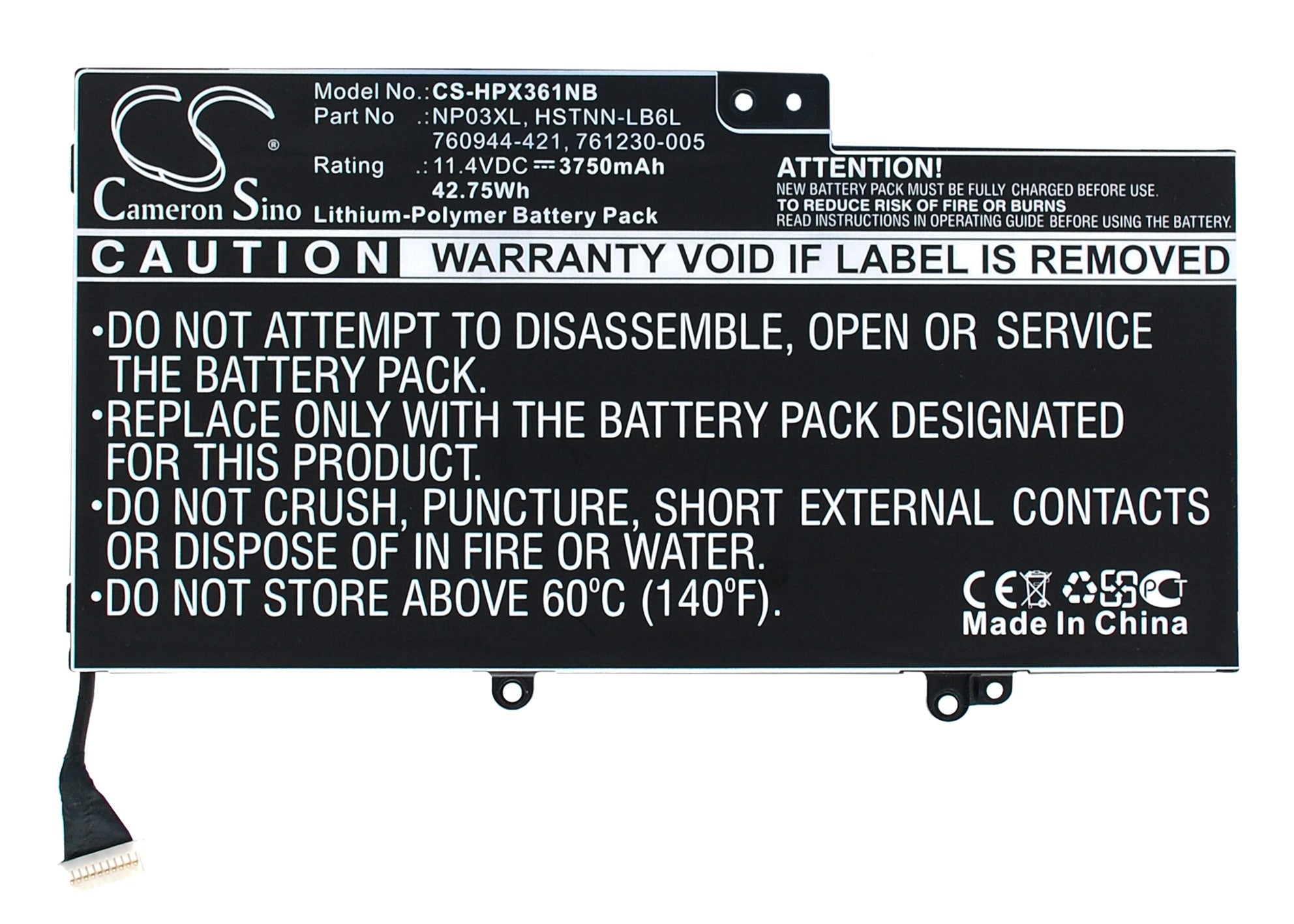 HP Pavilion/Envy X360 Battery - 42.75Wh, 11.4V, 3750mAh Li-Polymer - Laptop Replacement
