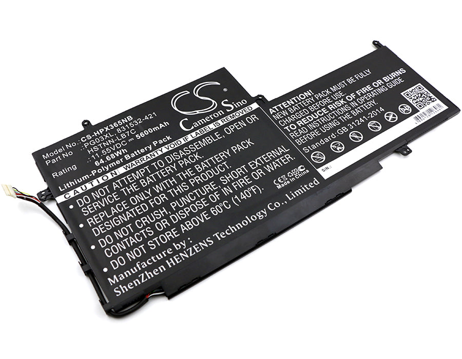 64.68Wh 5600mAh Replacement Battery for HP Spectre X360 15 & Pavilion Gaming 15 Laptops - 11.55V Li-Polymer