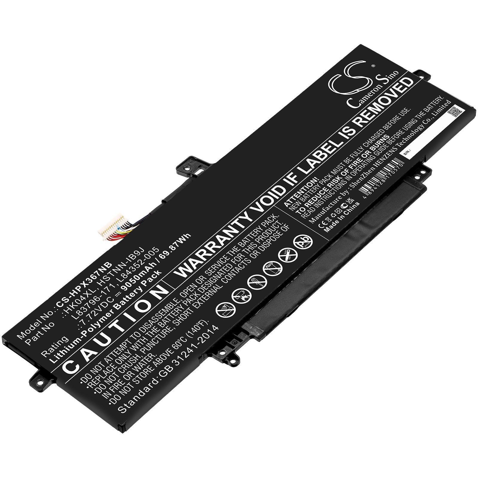 9050mAh Replacement Battery for HP EliteBook X360 1040 G7 Laptop - 69.87Wh 7.72V Li-Polymer