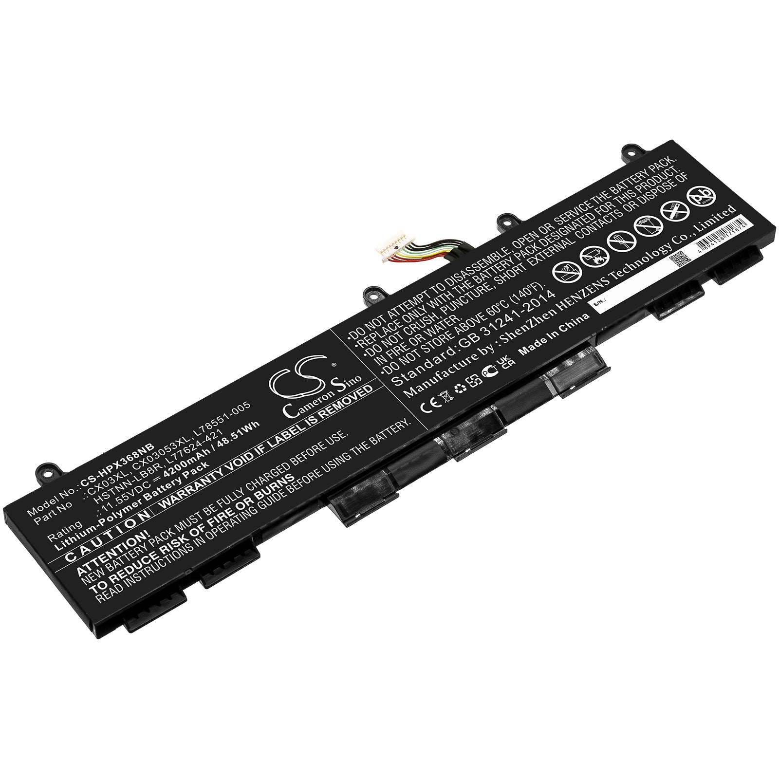4200mAh Replacement Battery for HP EliteBook X360 830 G7/G8, 855 G7 - CX03XL, 48.51Wh 11.55V Li-Polymer