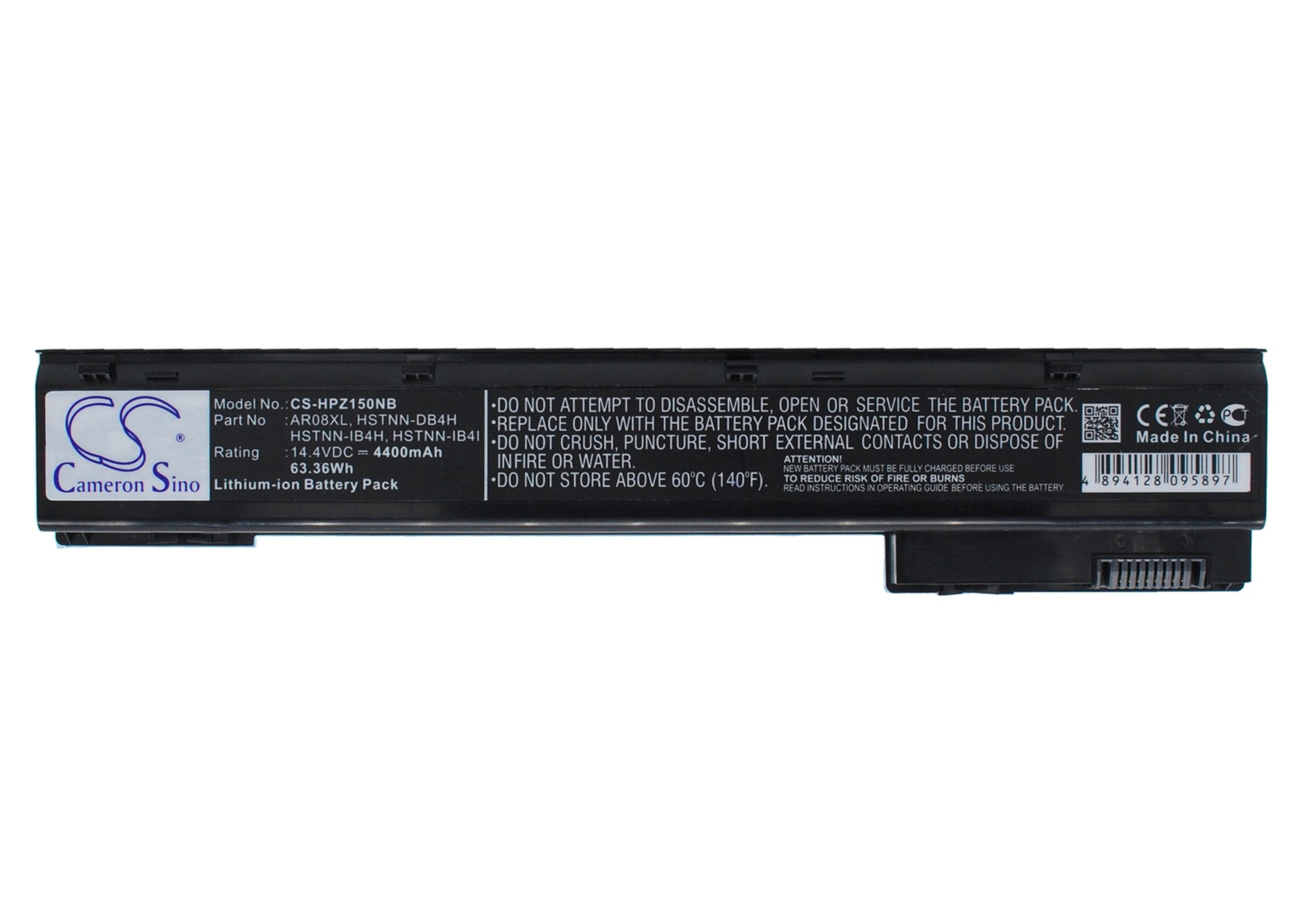 AR08XL Replacement Battery for HP ZBook 15/17 G1-G3 Series Laptops - 14.4V 4400mAh 63.36Wh