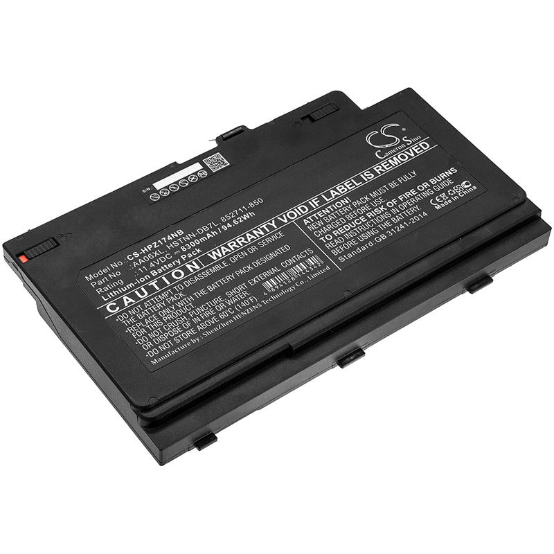 94.62Wh Laptop Battery for HP ZBook 17 G3 G4 - 8300mAh 11.4V Li-ion - Mobile Workstation Replacement