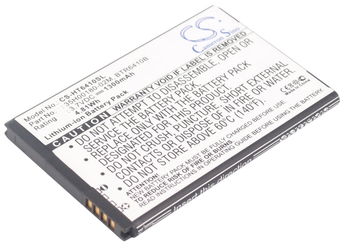 1300mAh Replacement Battery for HTC Droid Incredible 4G LTE, ADR6410 & Fireball - 3.7V Li-ion - Mobile Phone