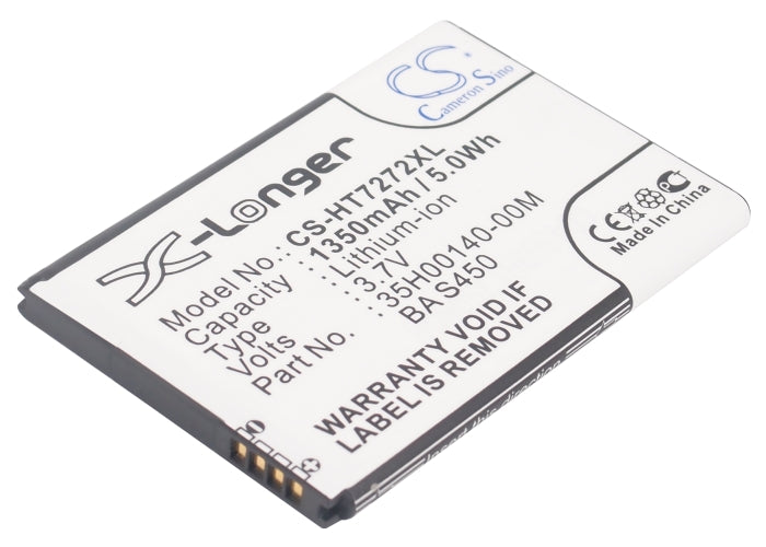 1350mAh Replacement Battery for HTC Desire Z Vision 7 Mozart G2 - 3.7V 4.99Wh Li-ion Cell
