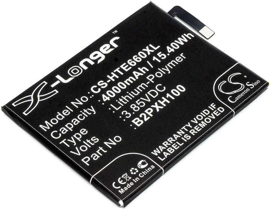 4000mAh Extended Life Replacement Battery for HTC One X10/X10 LTE-A - B2PXH100, 35H00264-00M, 3.85V Li-Polymer