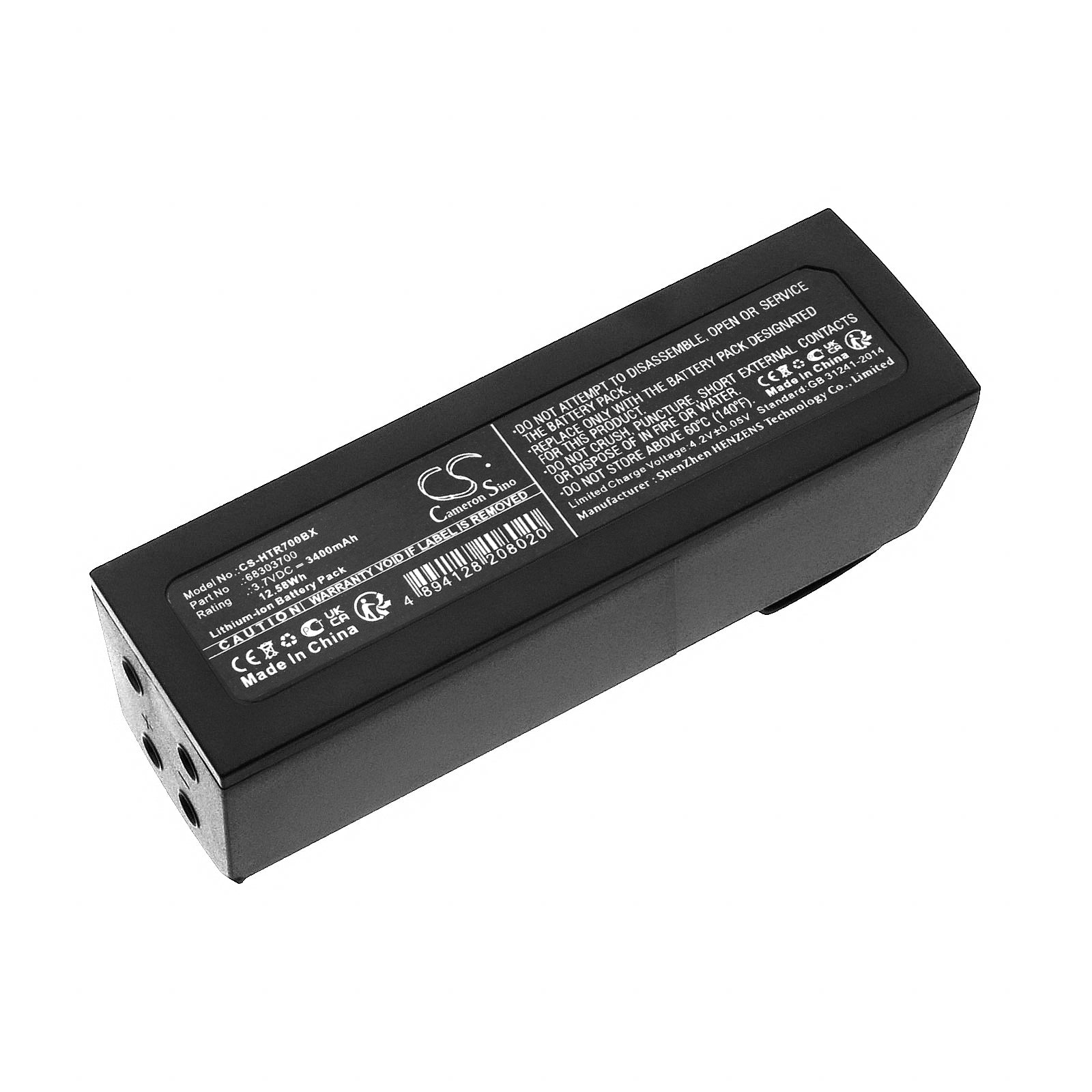 Hetronic ERGO-S Crane Remote Replacement Battery - 3.7V 3400mAh Lithium-Ion - Part # 68303700