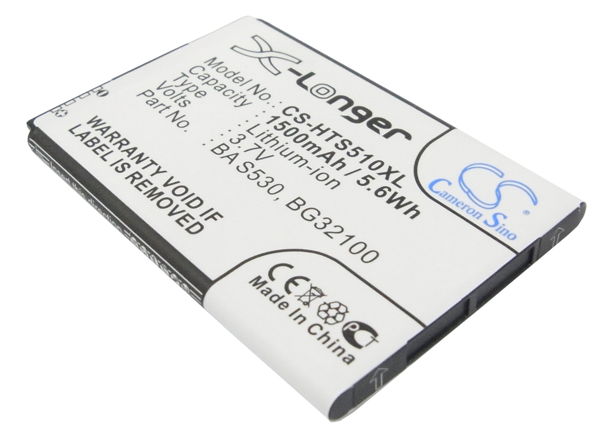 1500mAh 3.7V Li-ion Replacement Battery for Google G12/G15, HTC Desire S, Rhyme - 5.55Wh
