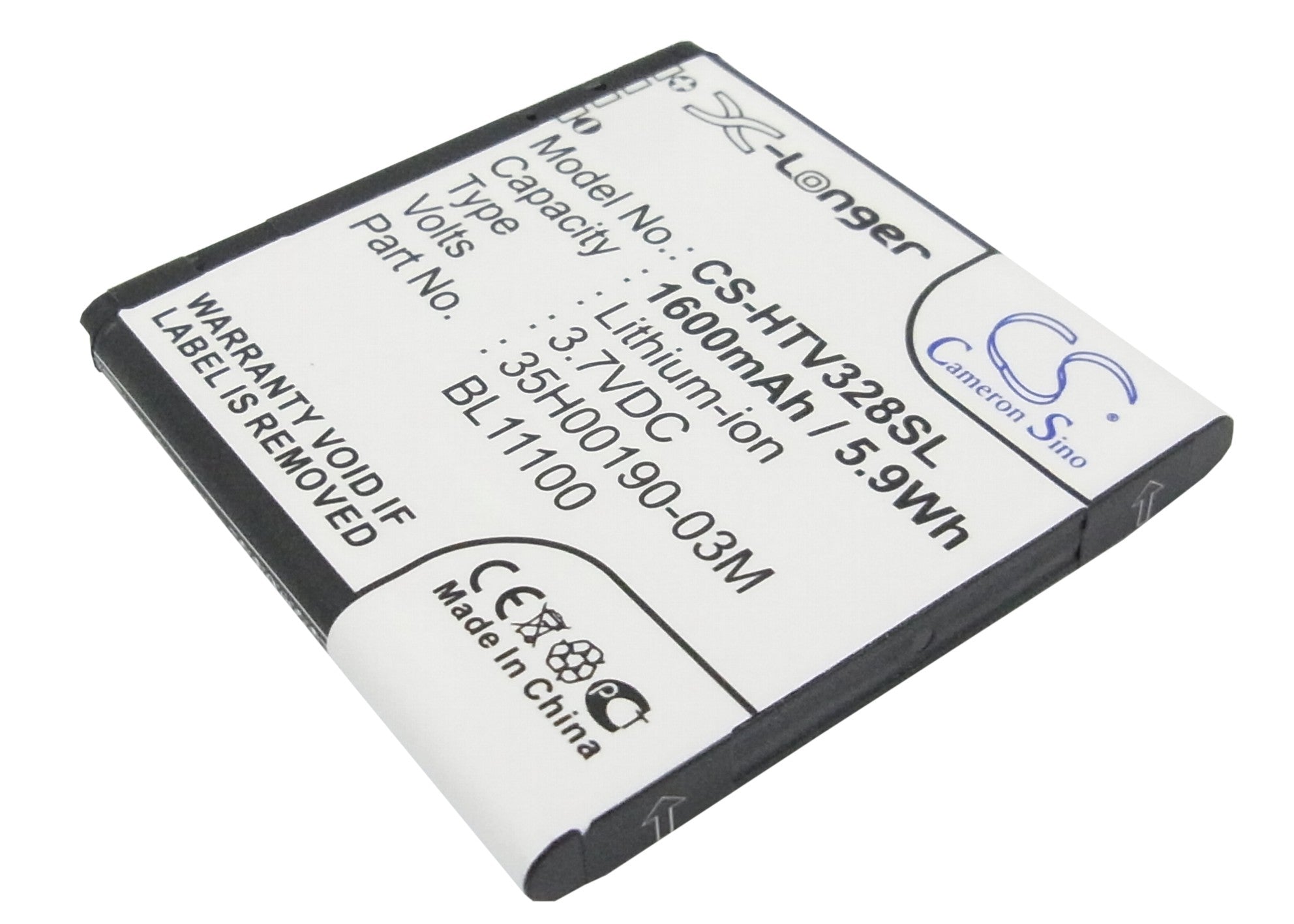 1600mAh Replacement Battery for HTC Desire V/X/Proto, T328W/d/T/e/T329D Mobile - 3.7V Li-ion Power