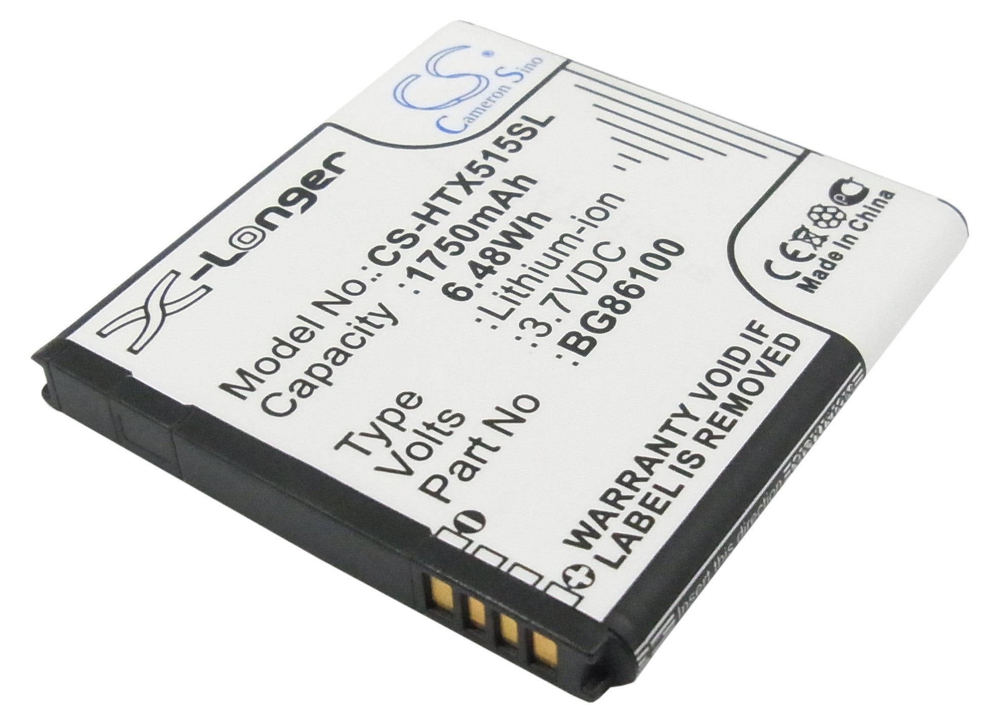 1750mAh Replacement Battery for HTC EVO 3D/Rider/Shooter X515 & T-Mobile Sensation 4G - Extended Life 3.7V Li-ion