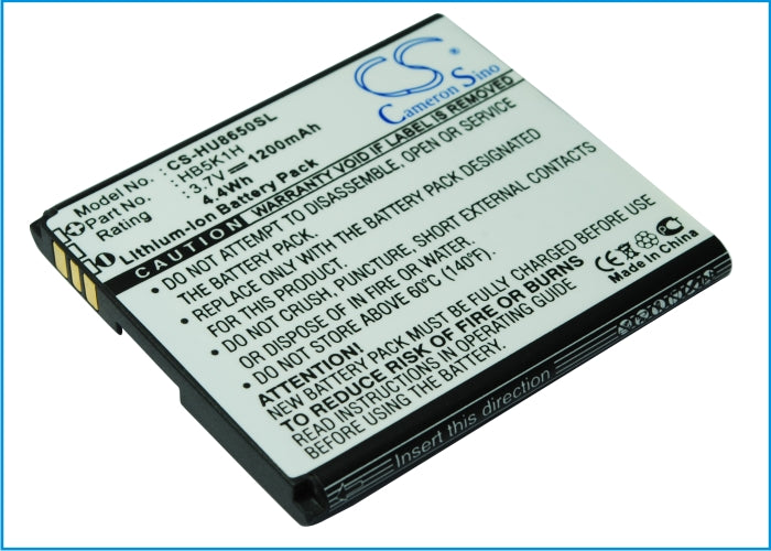 1200mAh 3.7V Li-ion Replacement Battery for AT&T Fusion, Huawei Ascend, T-Mobile Prism Phones