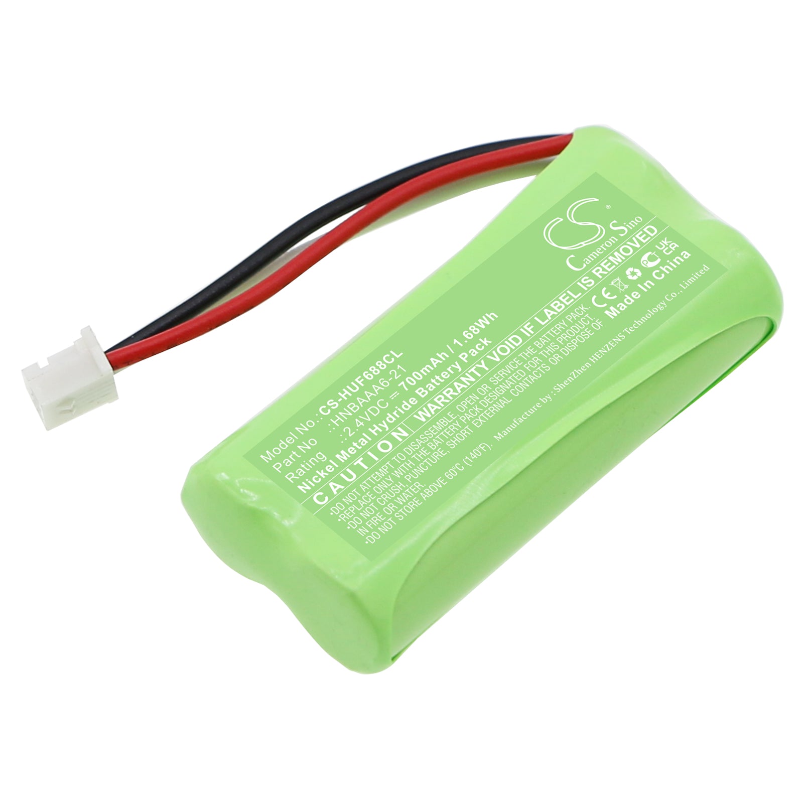2.4V 700mAh Ni-MH Cordless Phone Battery for Huawei FH88, F688 & F688-20 - Replacement Power Pack