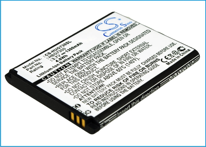 1300mAh Battery Replacement for Huawei G7300 T-Mobile Phone - 3.7V Li-ion, 4.81Wh (53.78x43.63x5.34mm)
