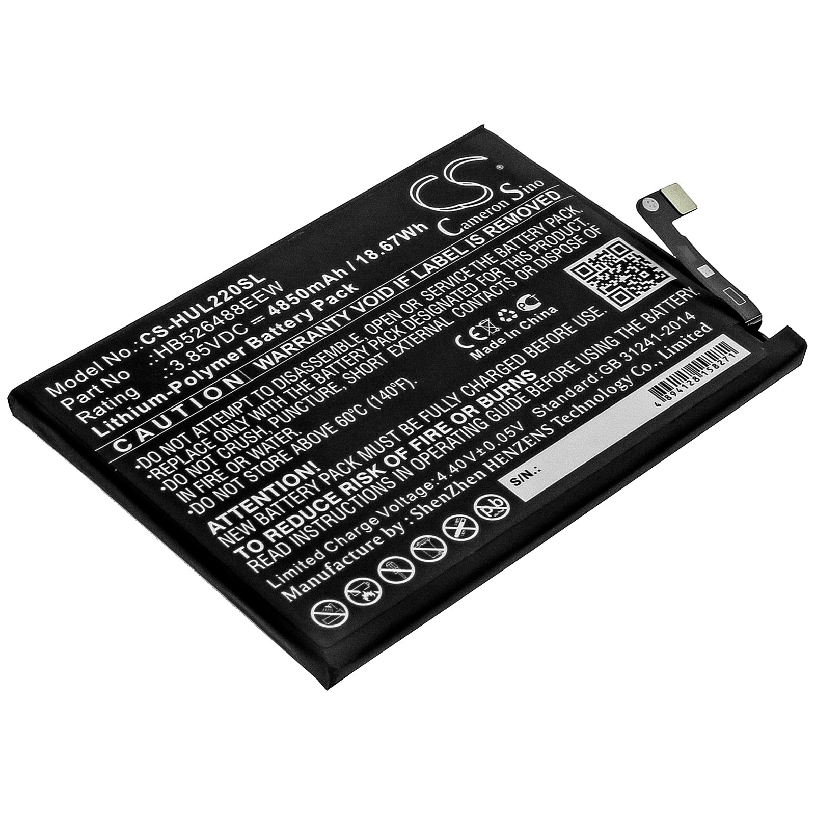 4850mAh Replacement Battery for Huawei P Smart 2021 & Honor 10X Lite - 3.85V Li-Polymer Cell, Phone Repair Part