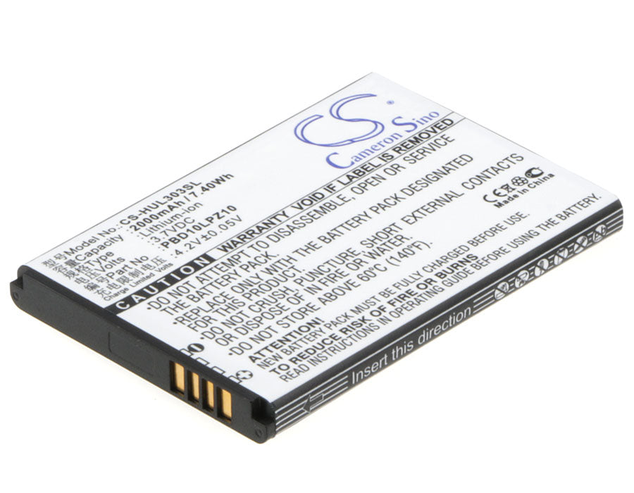 2000mAh Replacement Battery for Huawei GL10P & 303HW Mobile Hotspot - 3.7V Li-ion - PBD10LPZ10