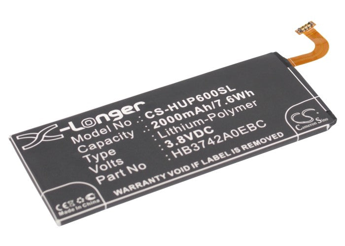 2000mAh Li-Polymer Replacement Battery for Explay Fresh, Huawei Ascend P7 Mini & G620 Series - 3.8V