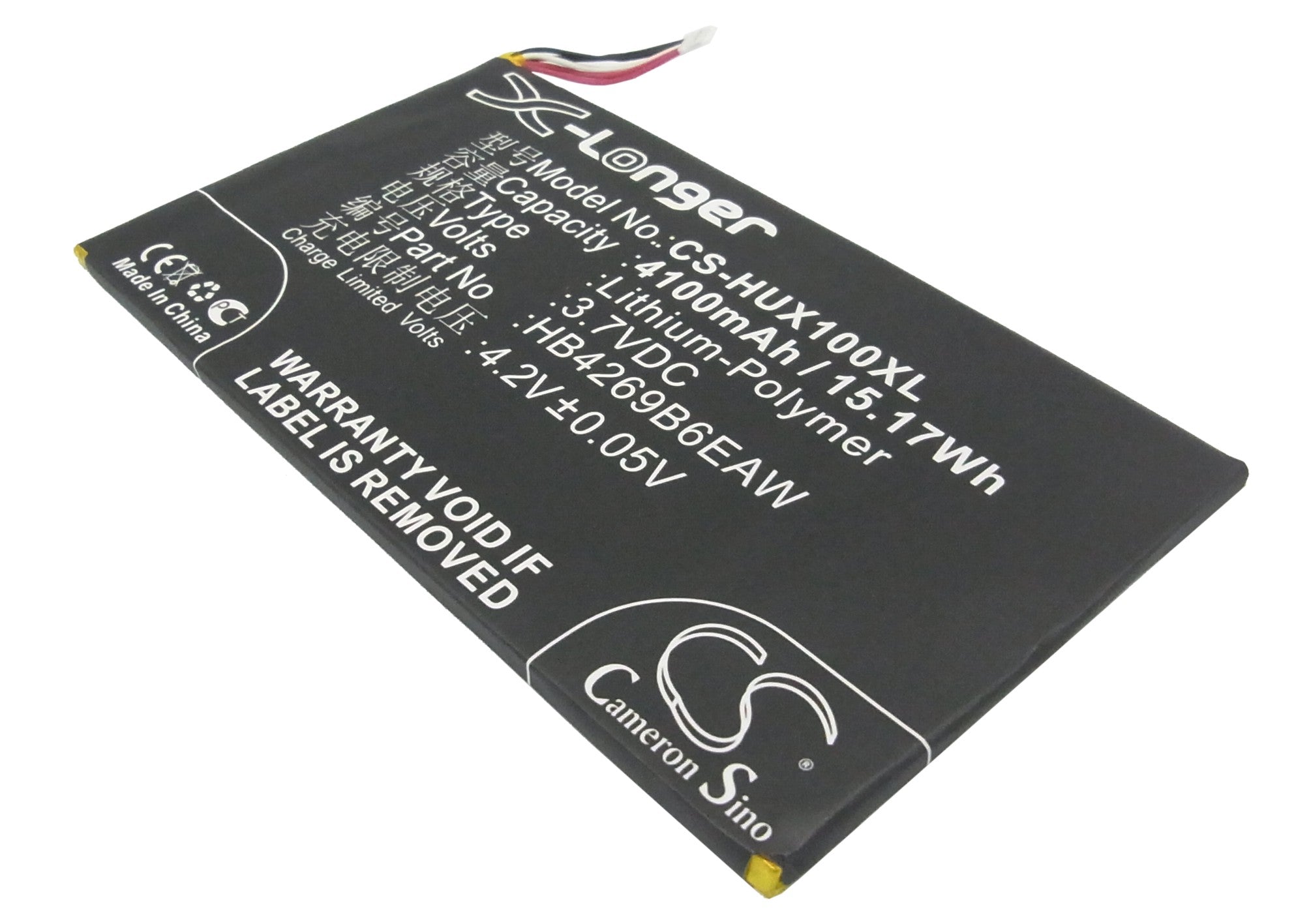 4100mAh Replacement Battery for Huawei Honor X1 7D-504L/4G Smartphone - 3.7V Li-Polymer