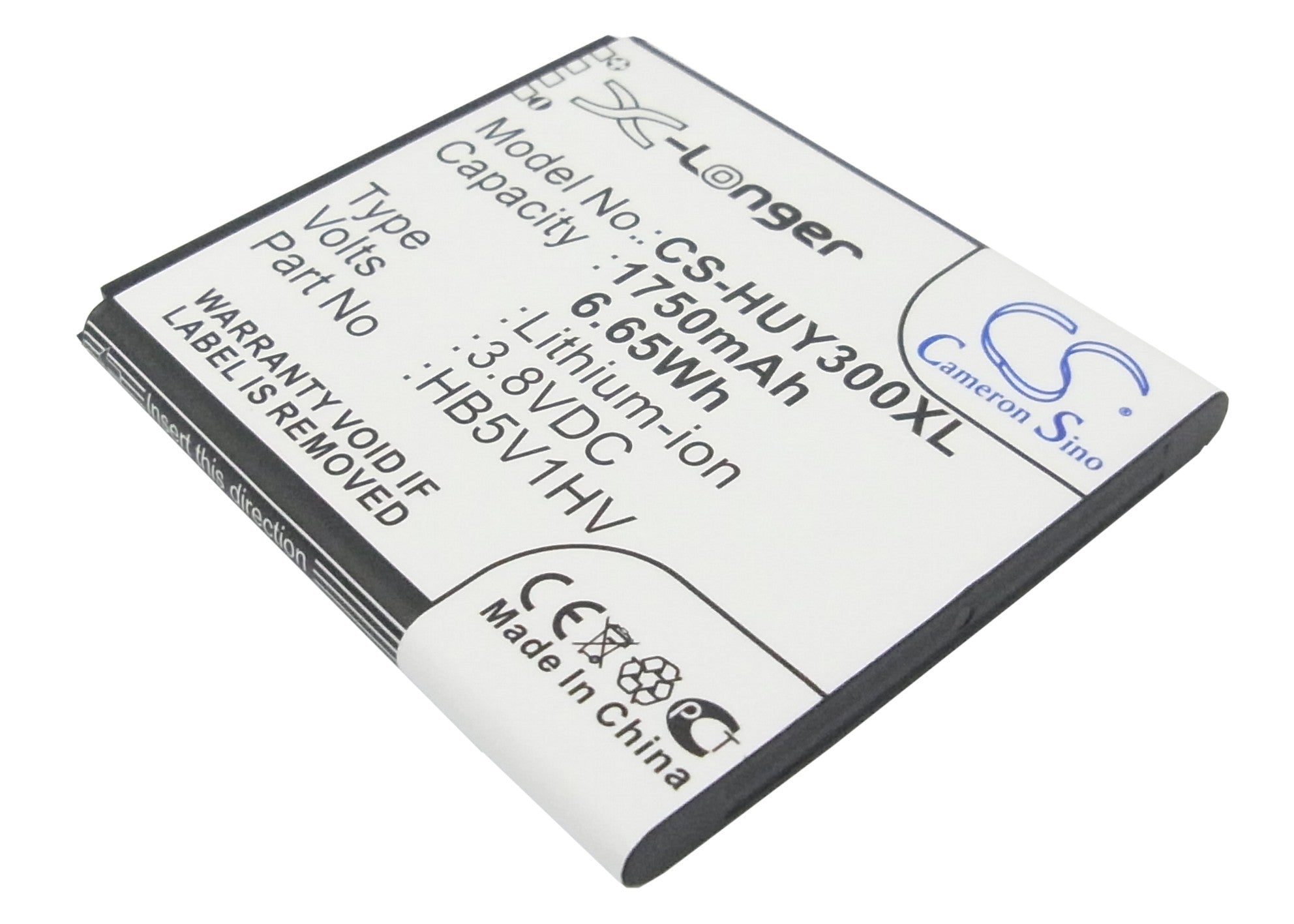 1750mAh 3.8V Li-ion Replacement Battery HB5V1 for Huawei Y300, Y500, Ascend Smartphone Series - Extended Life
