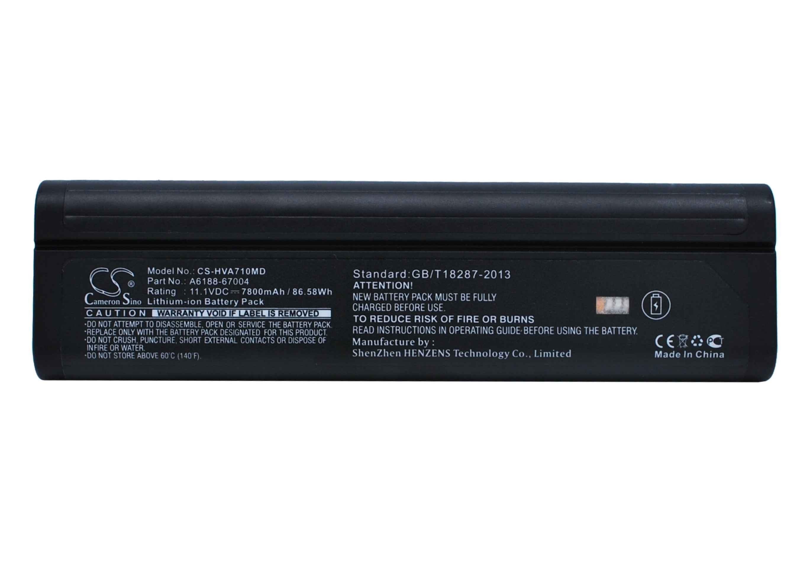 86.58Wh Medical Replacement Battery for HP VA7100, Yokogawa AQ7282A, Tektronix TPS2000B - 11.1V 7800mAh Li-ion