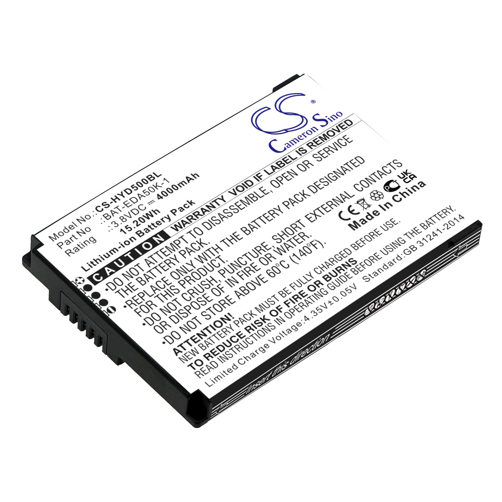 4000mAh 3.8V Replacement Battery for Honeywell EDA50K EDA51K ScanPal 50 Barcode Scanners - 15.2Wh Li-ion
