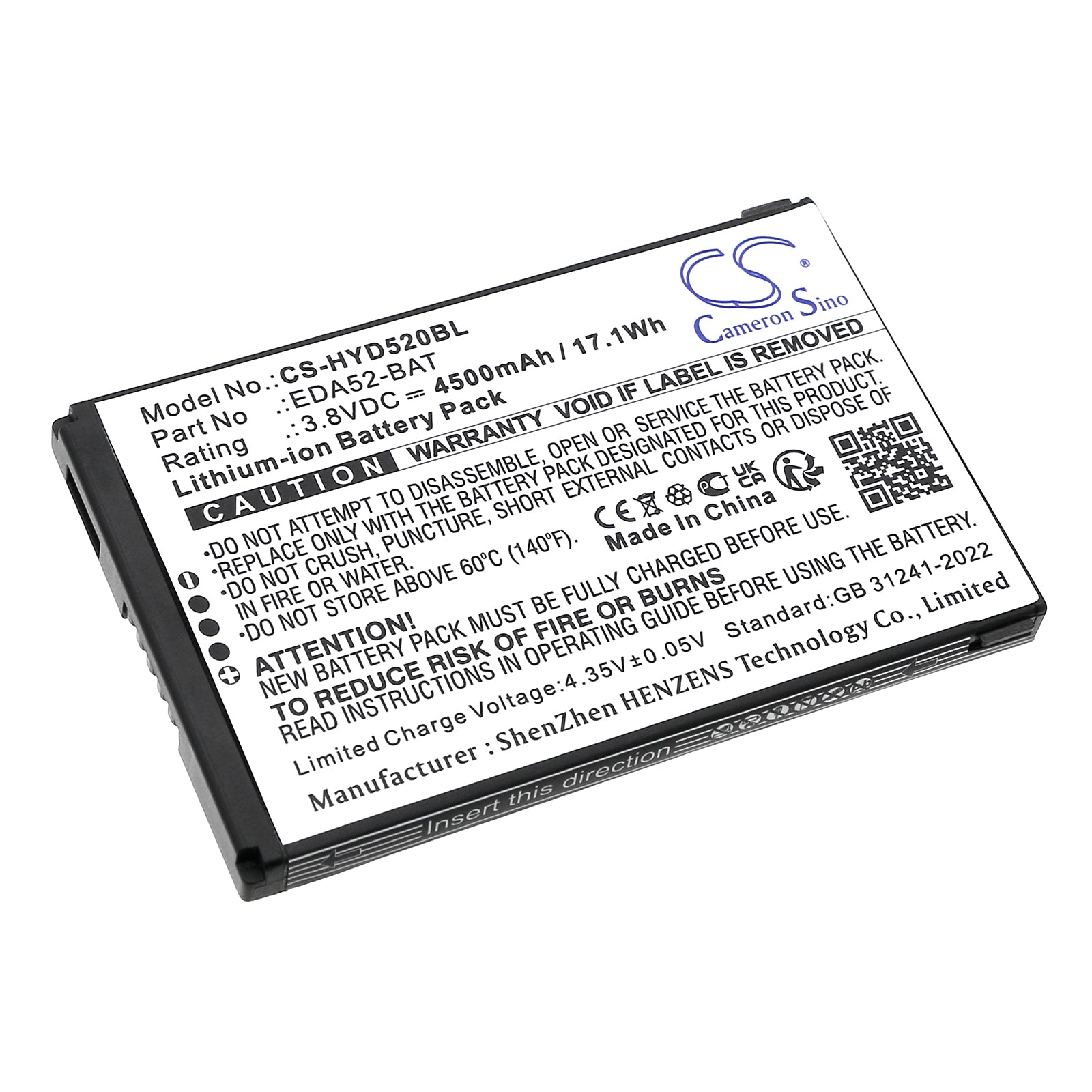 4500mAh Replacement Battery for Honeywell ScanPal EDA52 - 3.8V Li-ion - Mobile Computer Barcode Scanner Power
