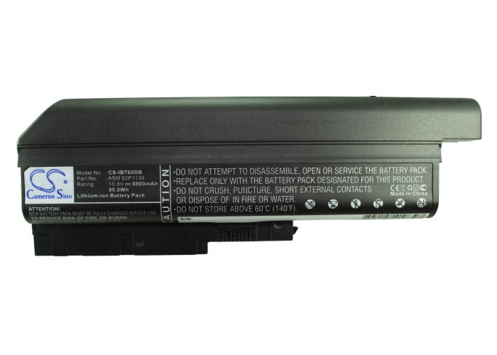 8800mAh Laptop Battery for IBM ThinkPad R60 R61 T60 T61 Series - 10.8V Li-ion High Capacity Replacement