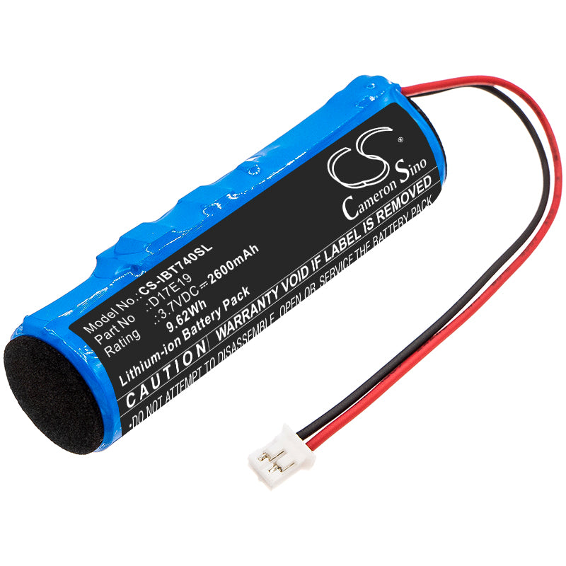 iHome iBT74 Speaker Replacement Battery: 2600mAh, 3.7V Li-ion, Extended Life, Exact Fit - 67.5x21.55x18.75mm