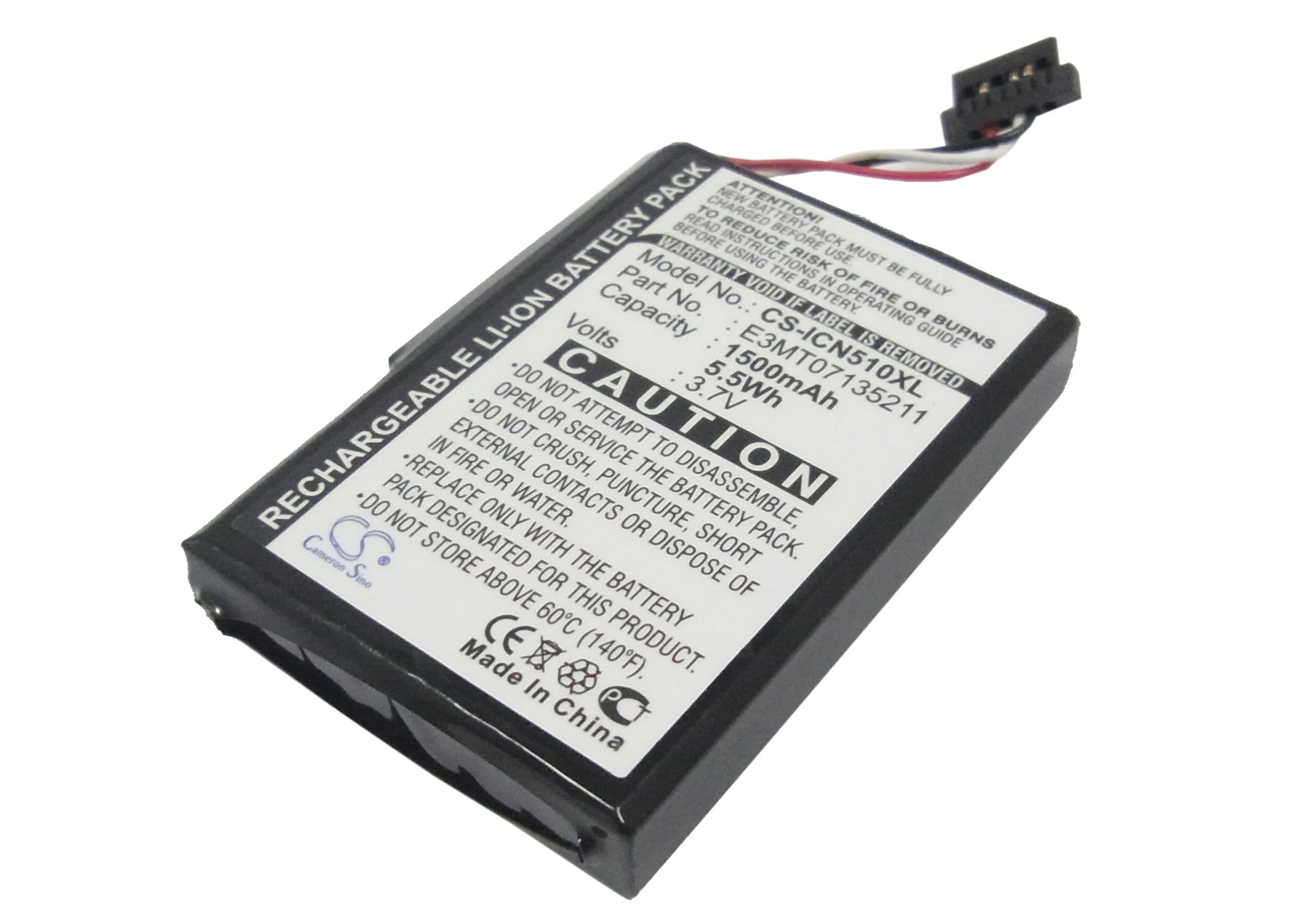 1500mAh 3.7V Li-ion Replacement Battery for Navman iCN 510, iCN 520, iCN 530, iCN 550 GPS Navigators