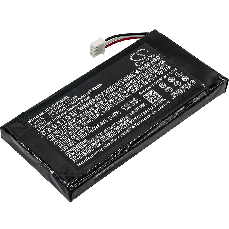 5000mAh 7.4V Replacement Battery for Infinity One Premium Speaker - 37Wh Li-Polymer (MLP5457115-2S)