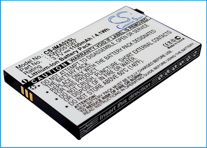 DOPOD Pean/I-Mate PDA-L Smartphone Battery - 1100mAh Li-ion 3.7V Replacement (61.83x35.63x5.63mm)