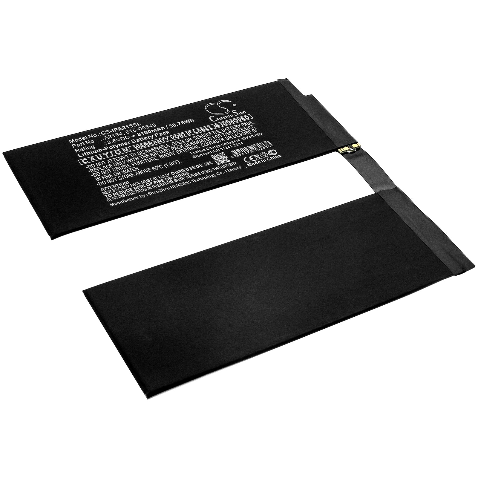 iPad Air 3 (2019) Replacement Battery: 8100mAh, A2152, A2123, A2154 - Fixes Battery Drain, 30.78Wh, 3.8V Li-Polymer