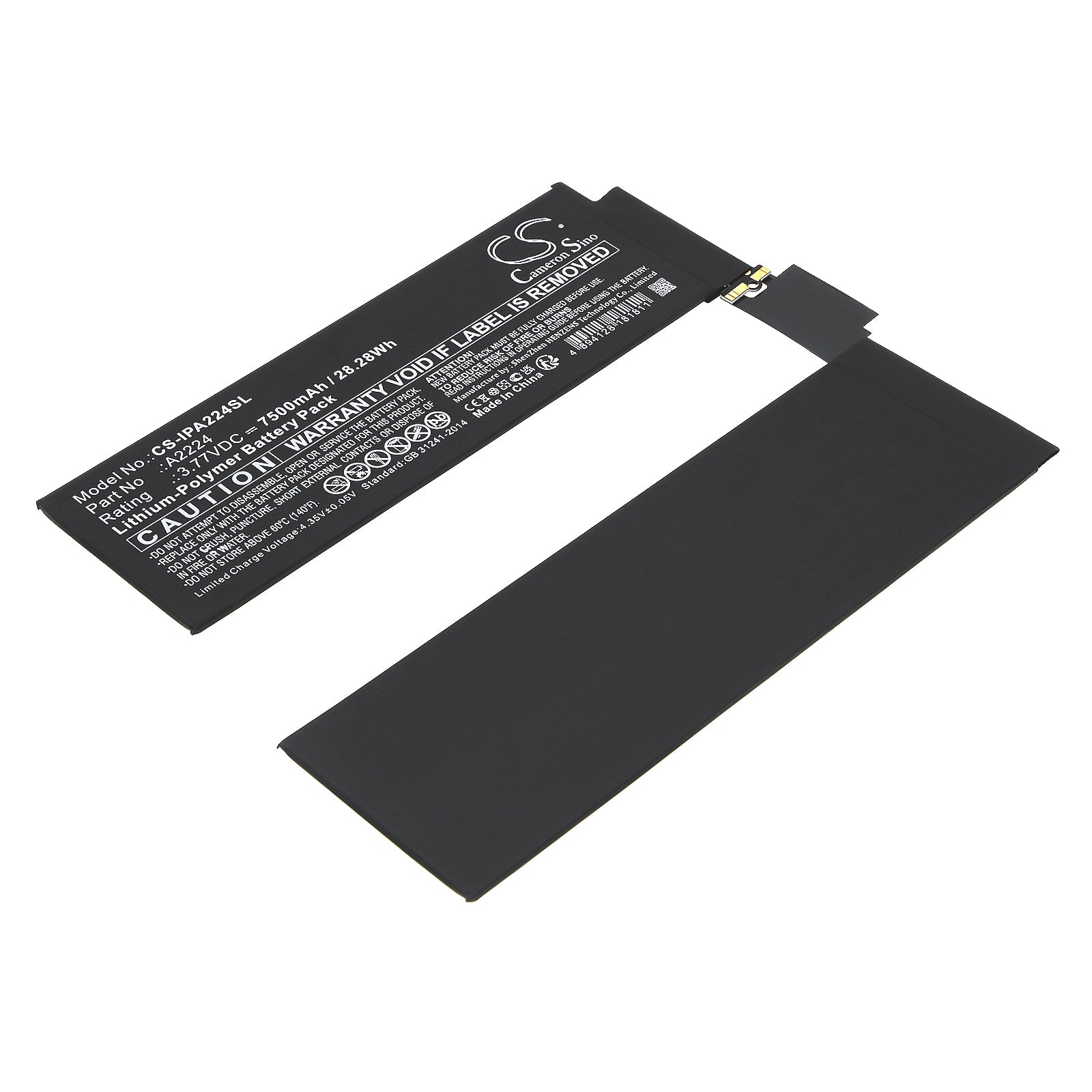 28.28Wh Battery for Apple iPad Pro 11" 2020 (2nd Gen) A2228 A2068 A2230 A2231 - 7500mAh Replacement
