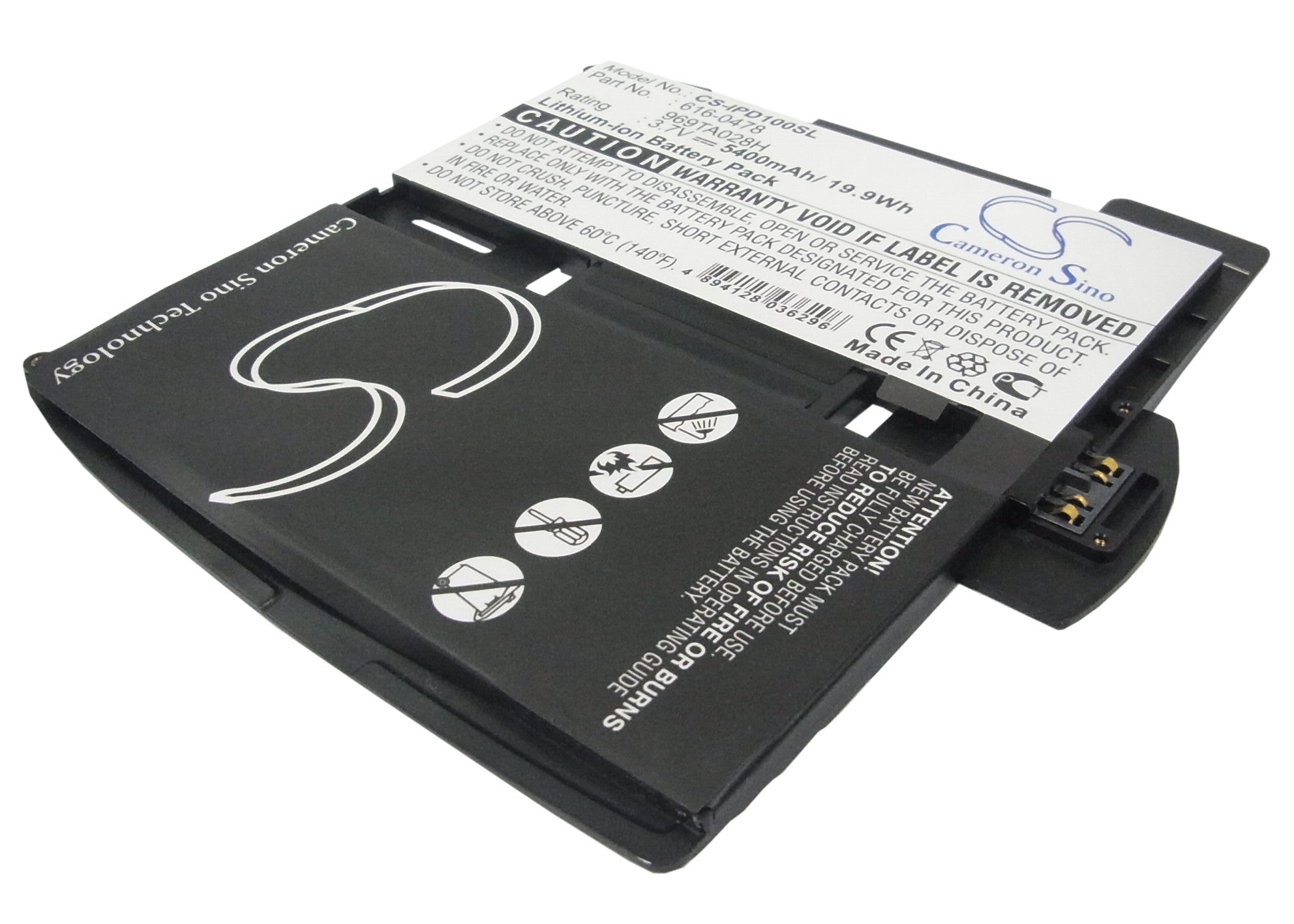 5400mAh iPad 1st Gen Battery Replacement - A1219, A1337, A1315 Models - 3.7V Li-Polymer (616-0478)