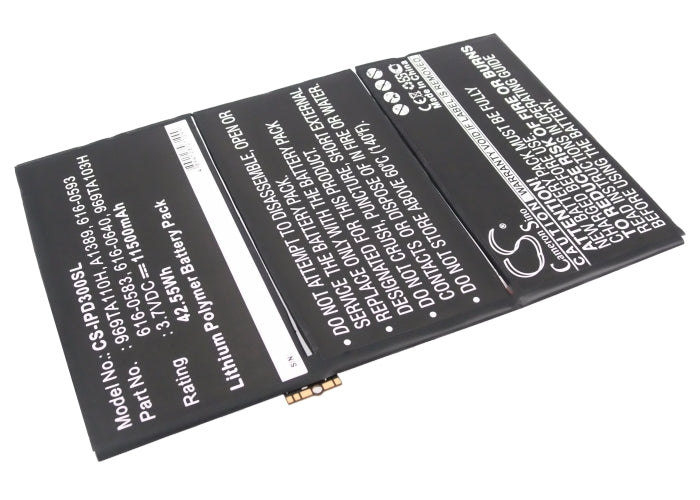 11500mAh iPad 3/4 Battery Replacement: A1460, A1416, A1458 - High Capacity, 3.7V 42.55Wh Repair Part
