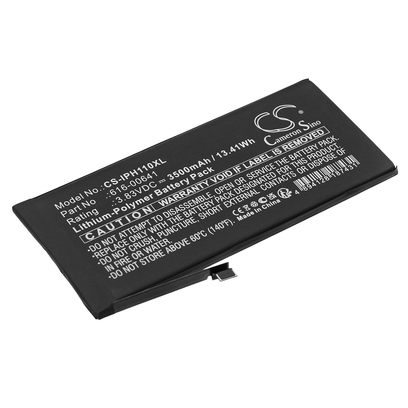 3500mAh iPhone 11 Replacement Battery - A2111, A2221, 616-00641 - 3.83V, 13.41Wh Li-Polymer - Enhanced Capacity Upgrade