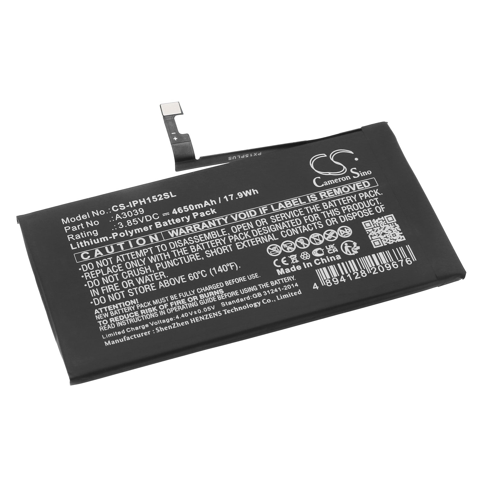 iPhone 15 Plus Battery Replacement A3039 - 4650mAh Li-Polymer, Premium Mobile Phone Battery