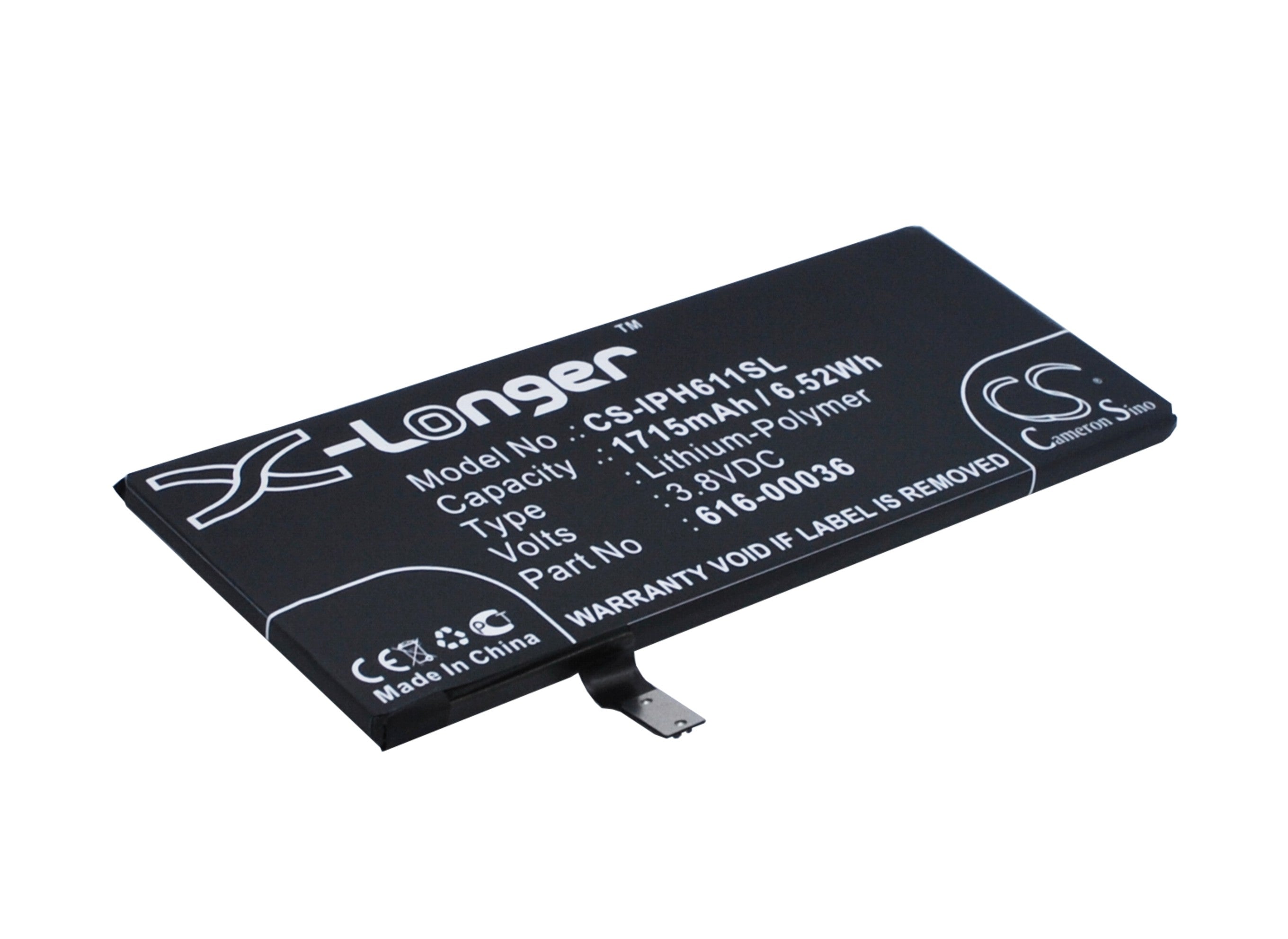 iPhone 6s Replacement Battery - 1715mAh, 3.8V, 6.52Wh Li-Polymer - Models A1633, A1688, A1691, A1700 - Repair Part