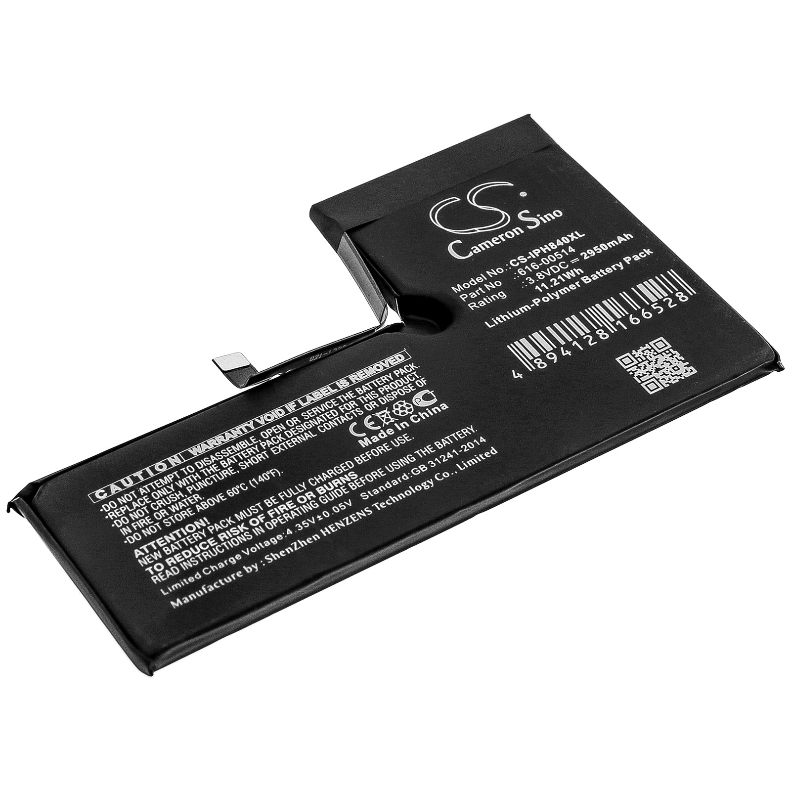 iPhone Xs Replacement Battery: 2950mAh, A1920 Compatible - Premium Li-Polymer, 3.8V, 11.21Wh
