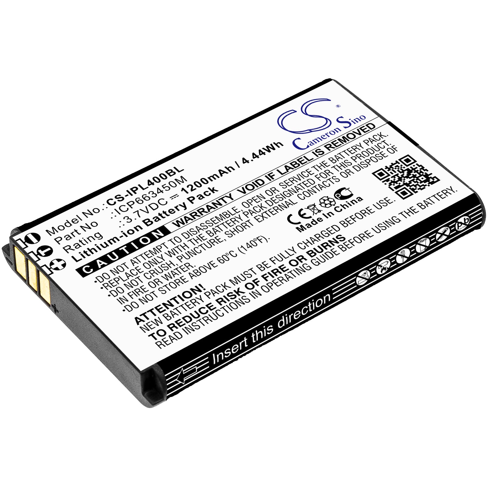 1200mAh Replacement Battery for Infinite Peripherals Linea Pro 4 Barcode Scanner - 3.7V Li-ion, Extended Life
