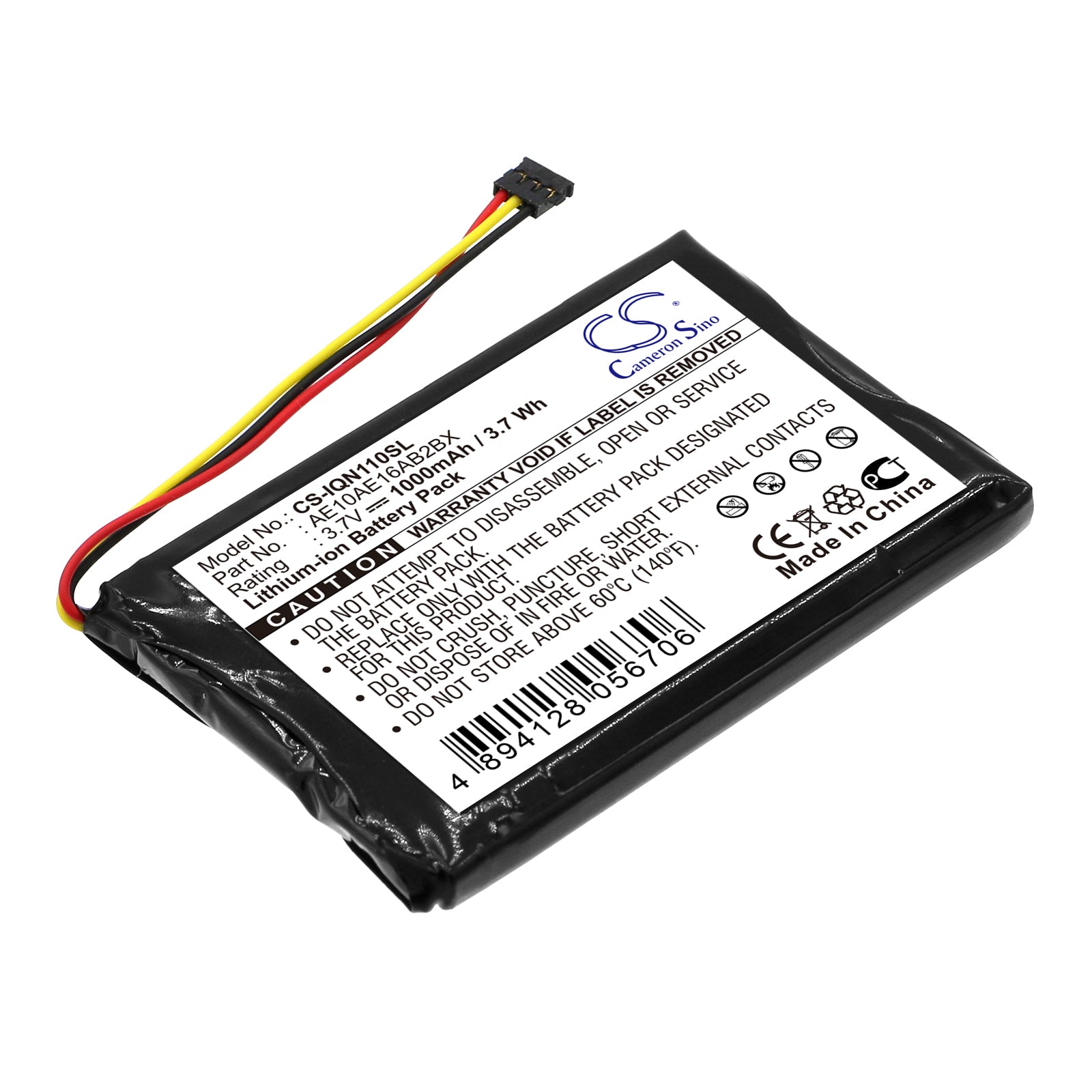 Garmin Nuvi 1100/1100LMG GPS Navigator Battery Replacement - 1000mAh 3.7V Li-ion, 53.24x34.05x5.34mm