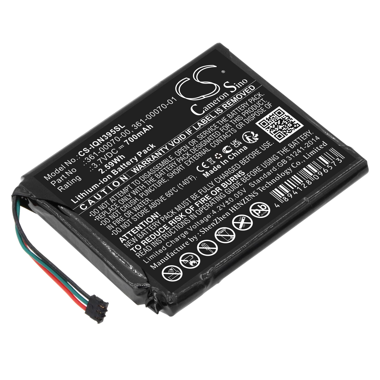 700mAh 3.7V Li-ion Replacement Battery for Garmin Nuvi 3597 & 3598 Series GPS Navigators