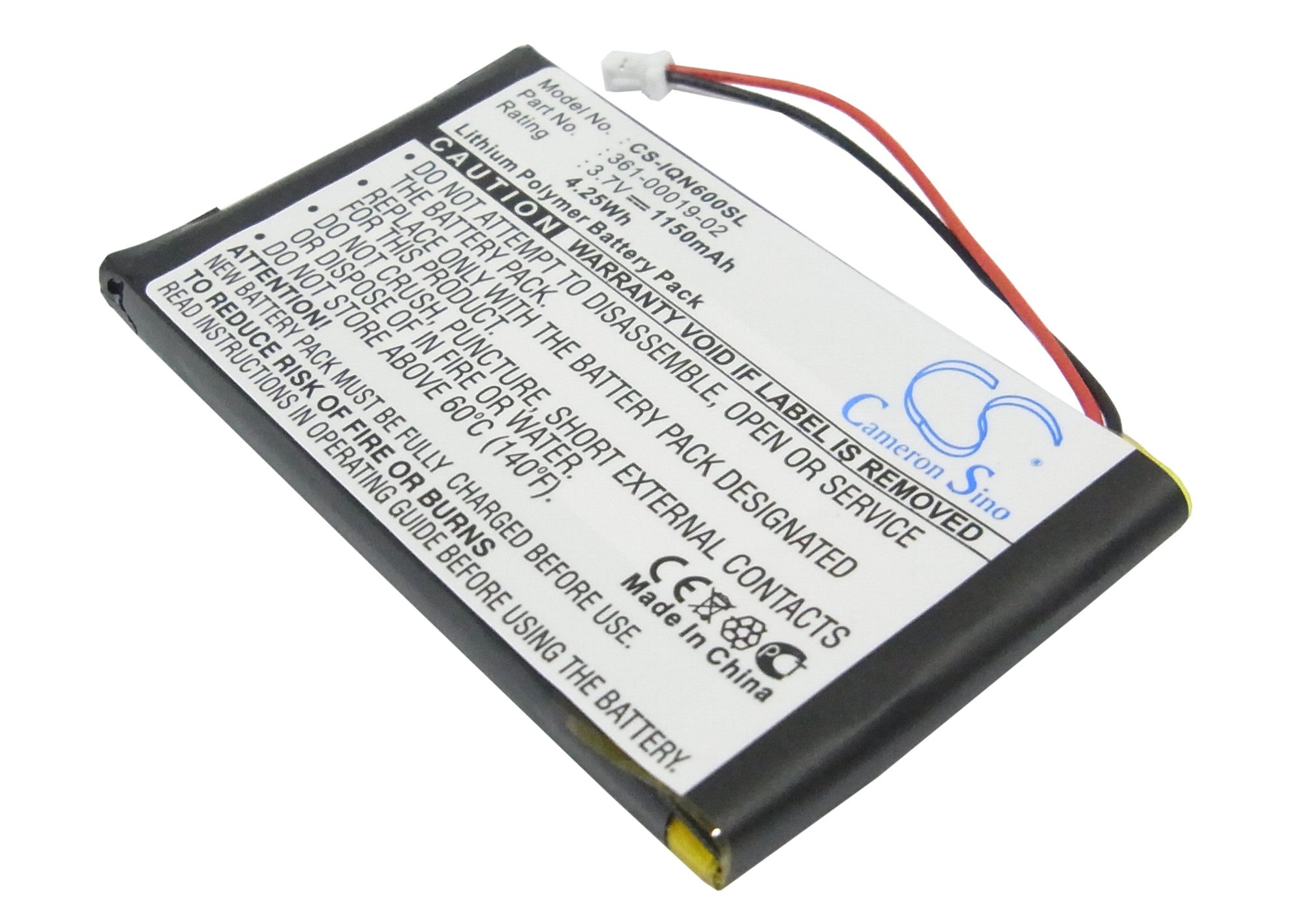 1150mAh 3.7V Li-Polymer Replacement Battery for Garmin Nuvi 600, 610, 660 GPS Navigator - GPS Navigation Battery Replacement