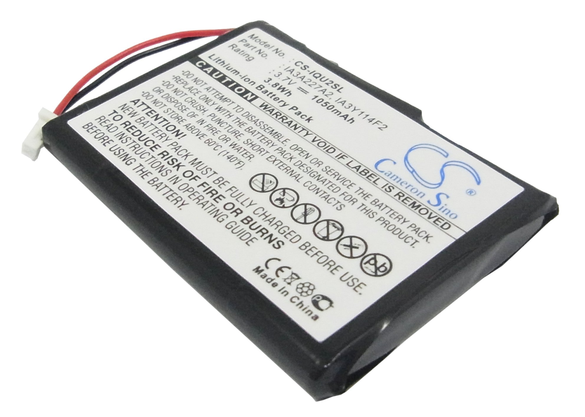 1050mAh Battery for Garmin Quest 2 GPS Navigator - 3.7V Li-ion Replacement (50.34x36.43x5.46mm)